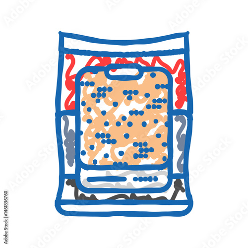 granules wood pellets icon doodle illustration