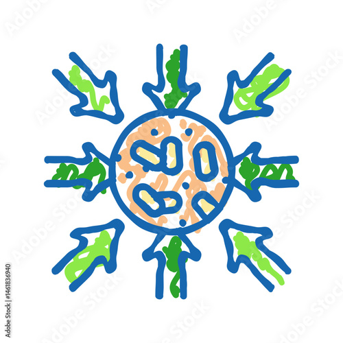 export wood pellets icon doodle illustration