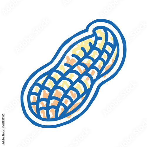 peanuts allergen free product food icon doodle illustration