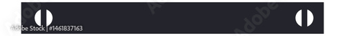 Minimalist design of a dark gray horizontal bar featuring two vertical cuts that create circular holes, adding a touch of modern aesthetics to the composition