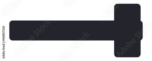 Simple black minus sign serving as a subtracting icon, representing a negative symbol for removal. Isolated on a clean white background, emphasizing its graphic clarity