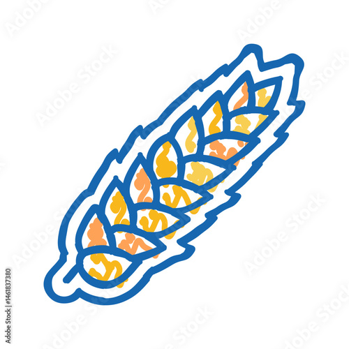wheat allergen free product food icon doodle illustration