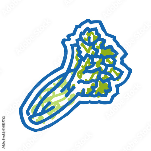 celery allergen free product food icon doodle illustration