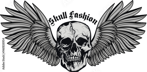 gothic sign with skull, grunge vintage design t shirts
