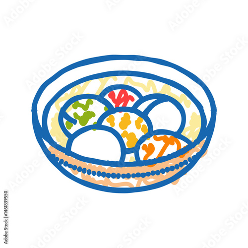 winter solstice chinese holiday icon doodle illustration