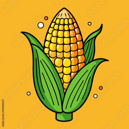 Hand-Drawn Cartoon Corn Illustration