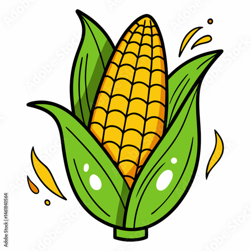 Hand-Drawn Cartoon Corn Illustration