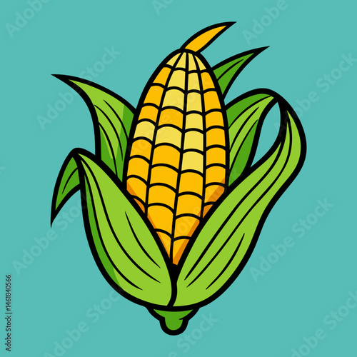 Hand-Drawn Cartoon Corn Illustration
