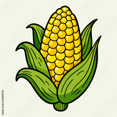 Hand-Drawn Cartoon Corn Illustration
