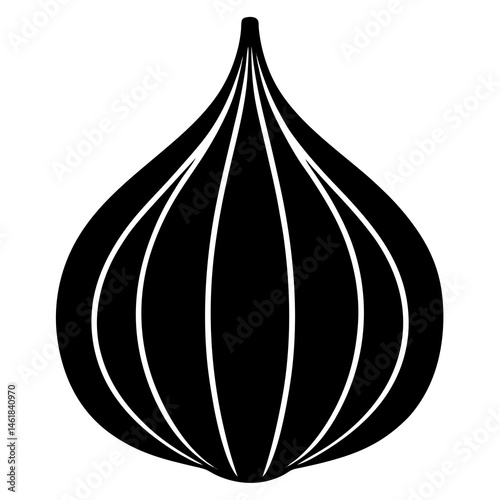 Garlic Silhouette Vector Illustration Design
