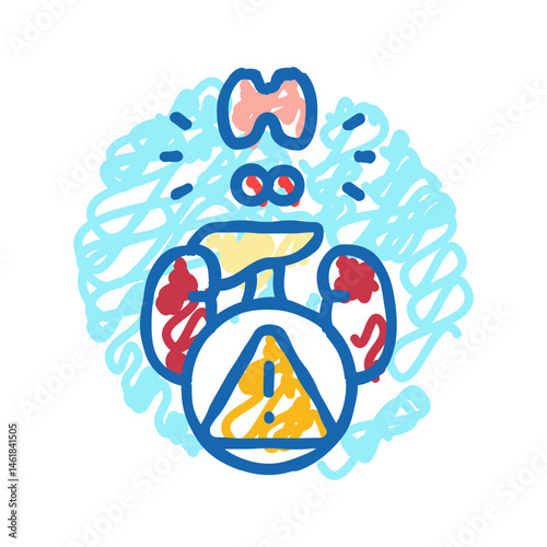 endocrine disorder obesity overweight icon doodle illustration