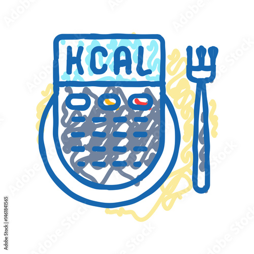caloric intake obesity overweight icon doodle illustration