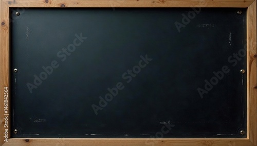 Modern minimalist black chalkboard frame, clean lines, blank, stylish