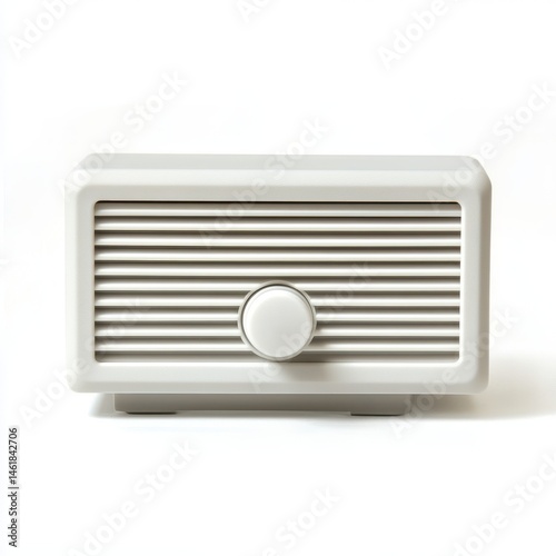 Vintage style radio isolated on white background
