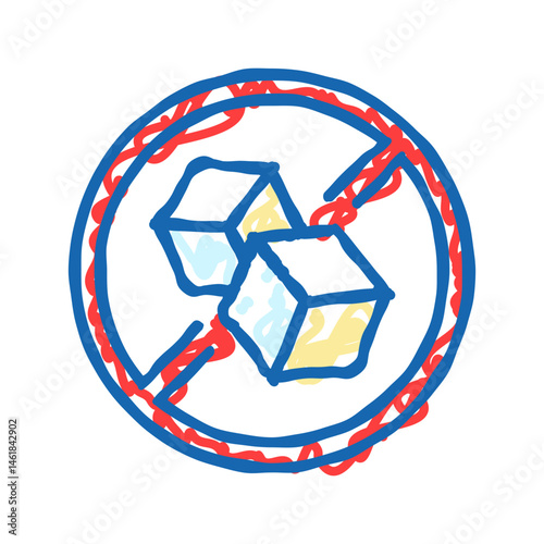 no preservatives product label warning icon doodle illustration