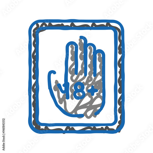 age prevent product label caution icon doodle illustration