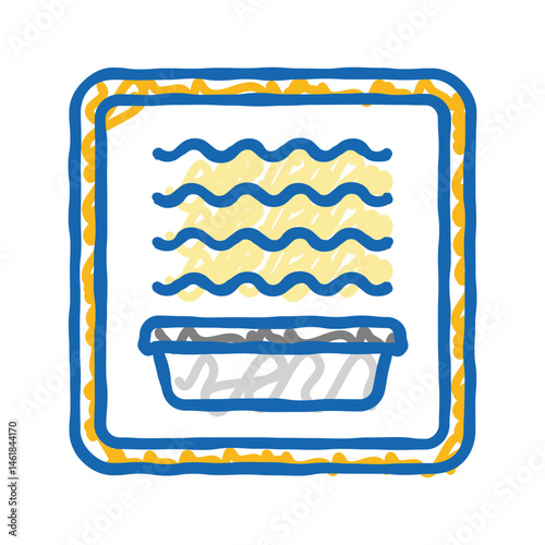 microwave safe label product caution icon doodle illustration