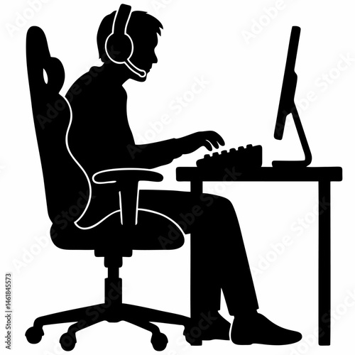 vector of gamer boy.