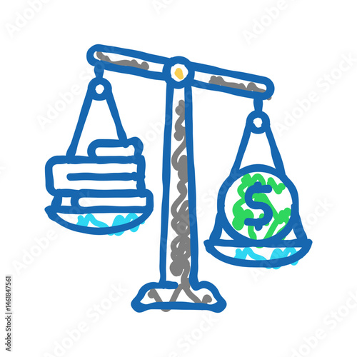 influence peddling money business cash icon doodle illustration