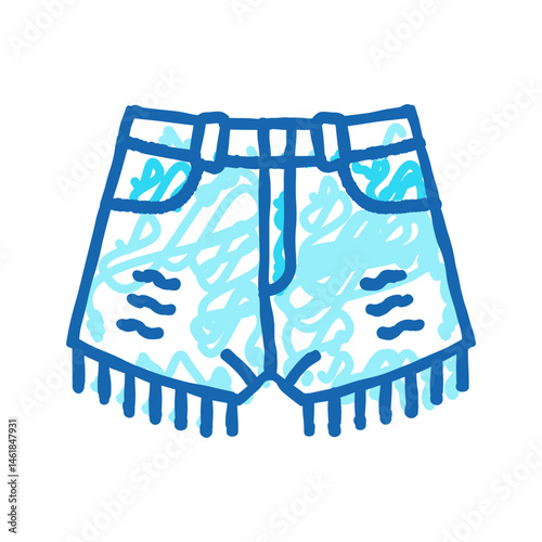 ripped denim shorts diy fashion handmade icon doodle illustration