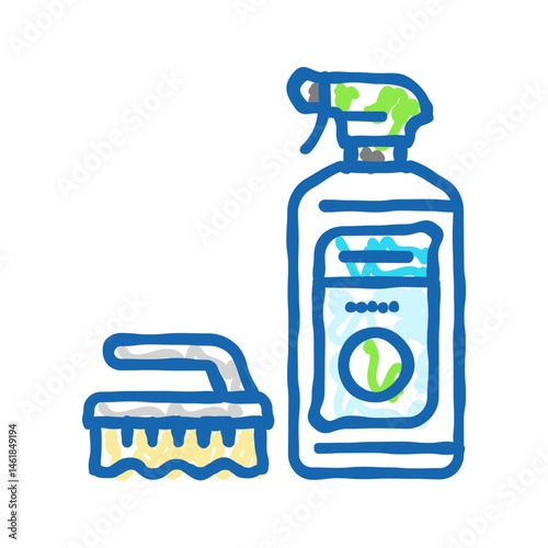 textile cleaning dry icon doodle illustration