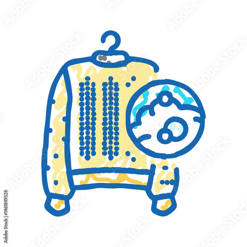 wool cleaning dry laundry wash icon doodle illustration