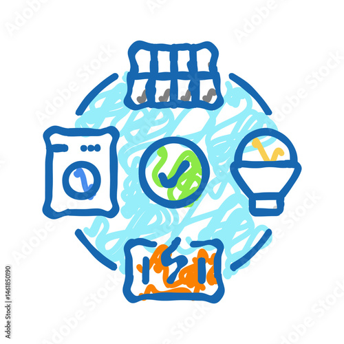 efficiency recommendations icon doodle illustration