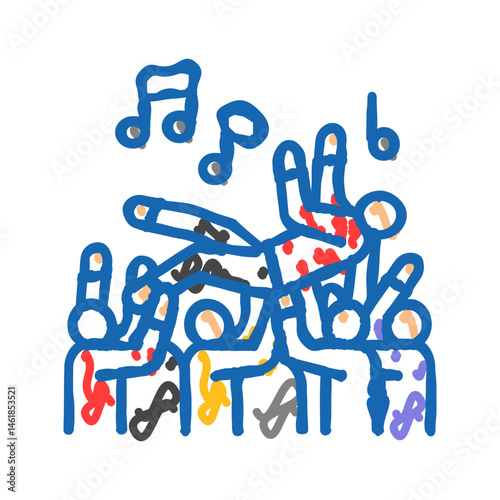 mosh pit subculture style punk icon doodle illustration