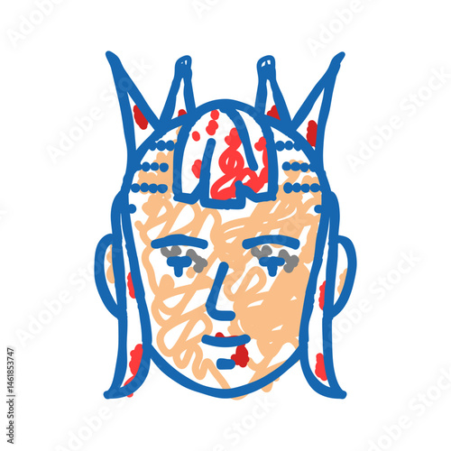 man punk subculture style icon doodle illustration