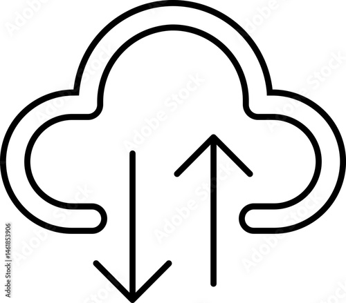 Cloud Backup Restore In Outline Icon