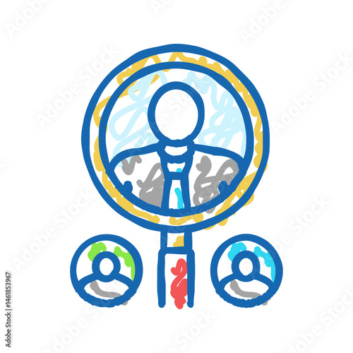 talent acquisition recruitment business icon doodle illustration