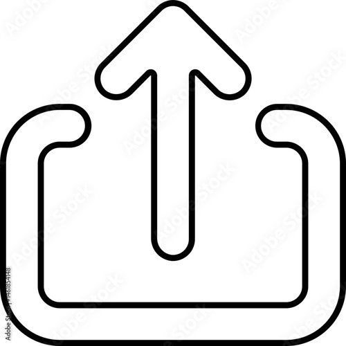 Upload  Arrow  In Outline Icon