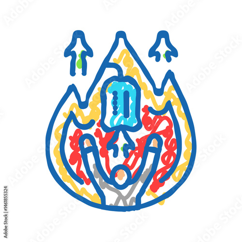 motivation consumer behavior icon doodle illustration