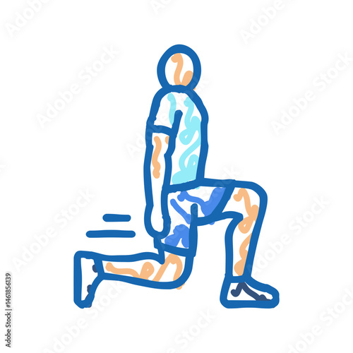 lunges fitness exercise leg icon doodle illustration