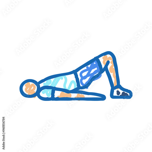 glute bridges fitness exercise leg icon doodle illustration