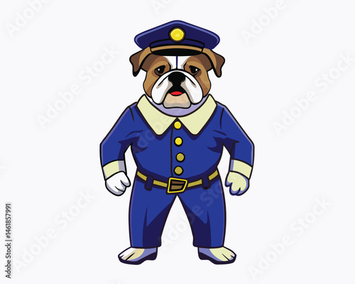 bulldog vector police agent hand drawn