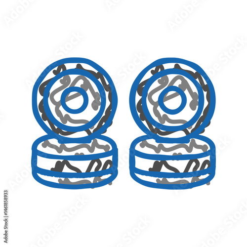 wheels skate sport icon doodle illustration