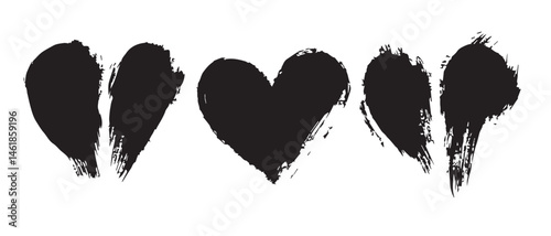 Abstract Black Brush Stroke Vectors for Texture Art
