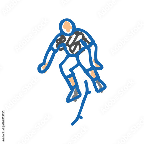 freestyle skating icon doodle illustration