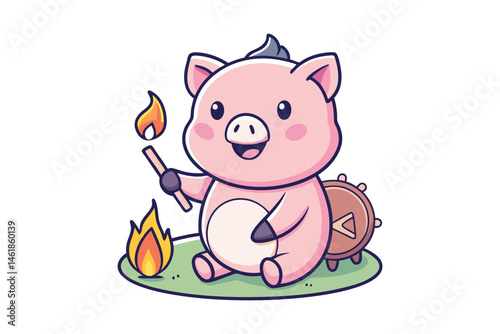  cute pig colorful Vector