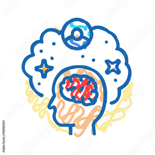 consciousness unsolved mystery icon doodle illustration