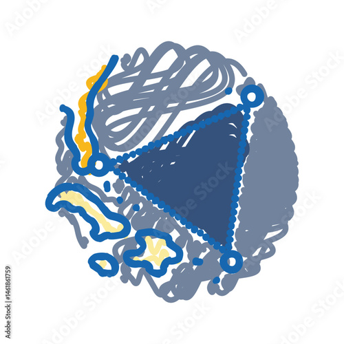 the bermuda triangle unsolved mystery icon doodle illustration
