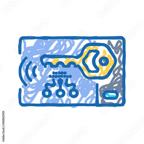 attendee badge virtual conference icon doodle illustration