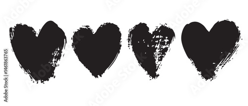 Abstract Black Brush Stroke Vectors for Texture Art