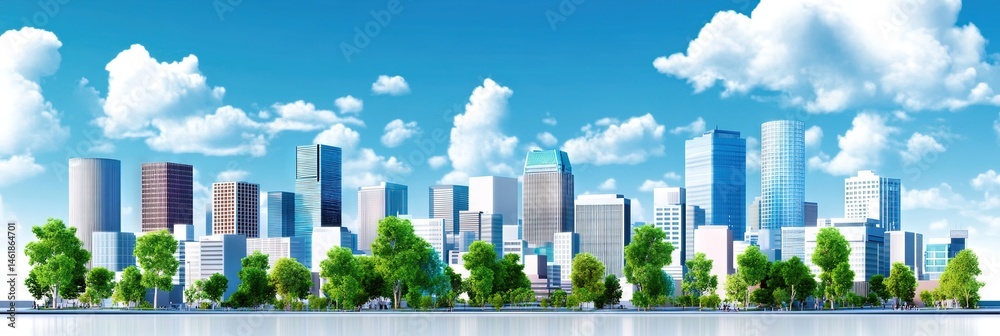 Naklejka premium 3d vector osaka japan downtown skyline 