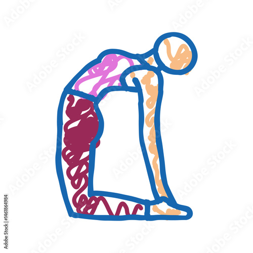 camel pose ustrasana yoga icon doodle illustration