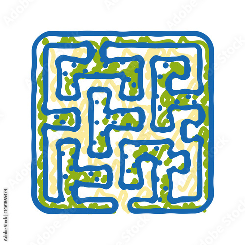 corn maze autumn icon doodle illustration