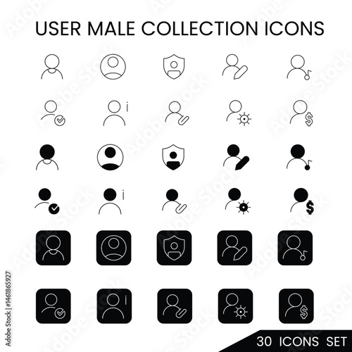 Male user icon collection 