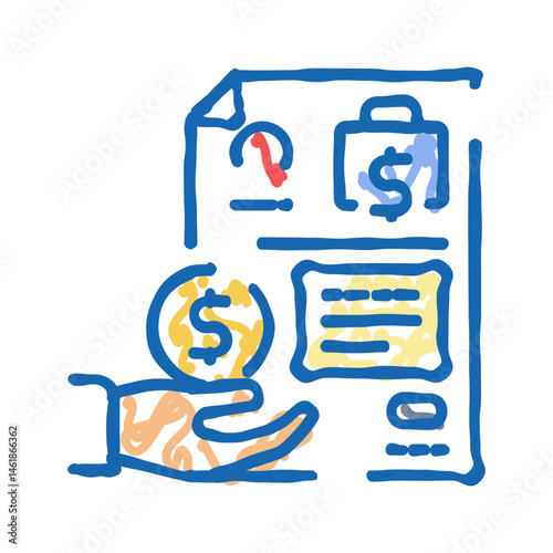 accounts receivable business process icon doodle illustration