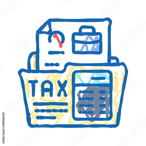 tax compliance business process icon doodle illustration